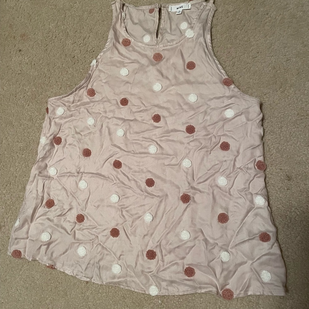 Textured Polka Dot Tank Top